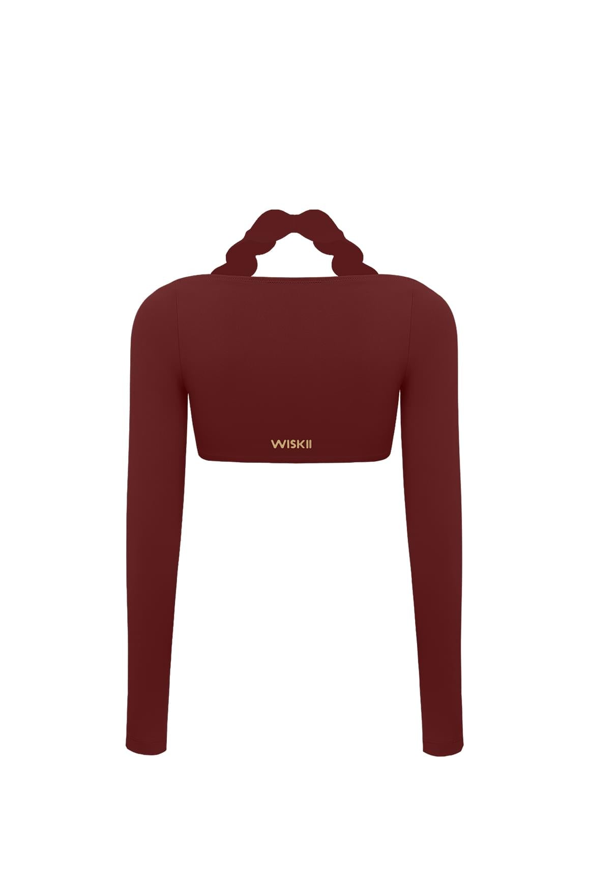 Long Sleeve Scallop Crop Top