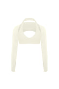 V-Cut Halter Bra & Minimal Long Sleeve Sports Shrug