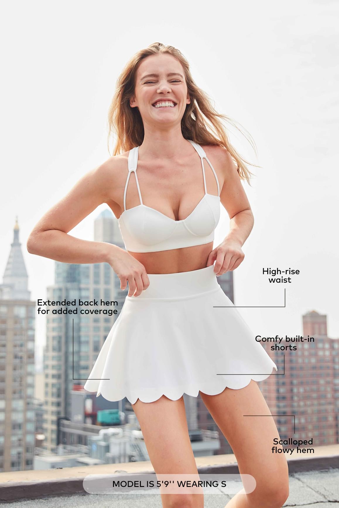 High-Waist A-line Tennis Skirt