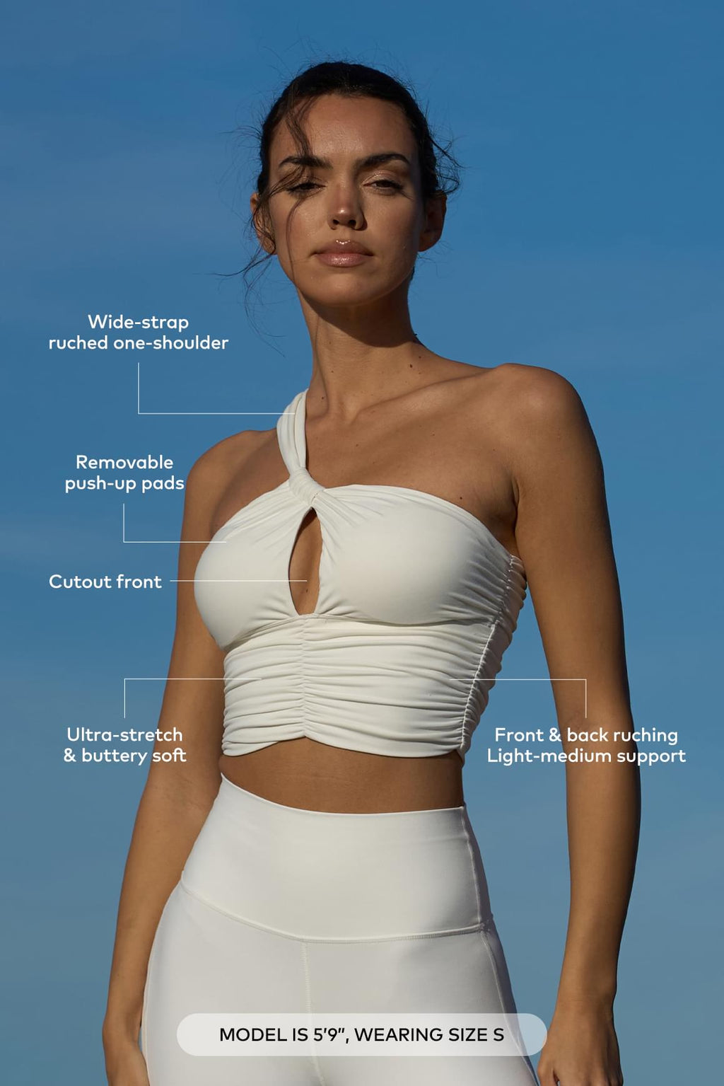 One Shoulder Ruched Bra