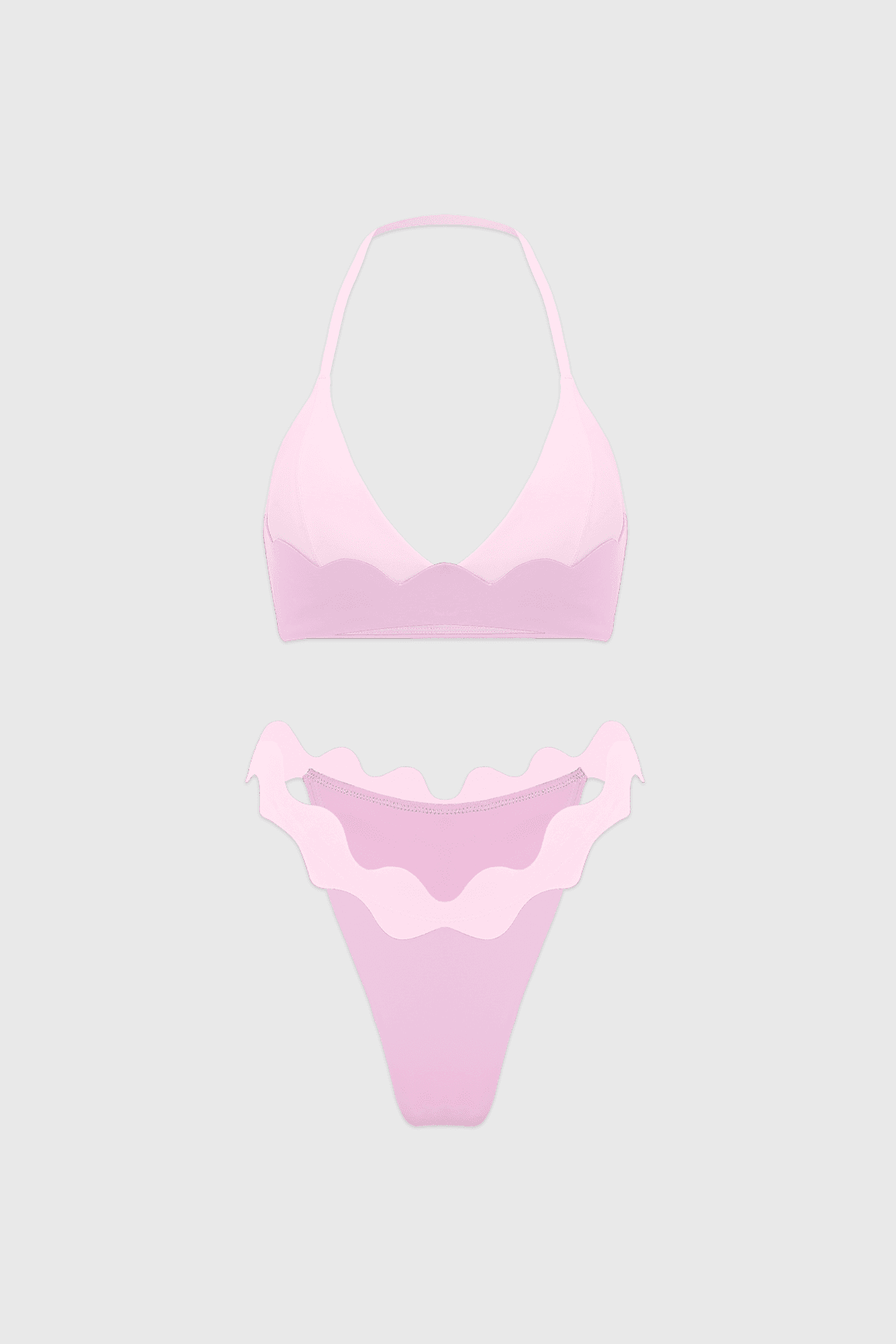 Riviera Scallop Contrast Halter Bra & Riviera Scallop Contrast Bikini Bottom