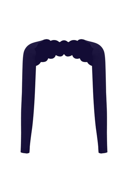 Scalloped Long Sleeve Sports Shrug
