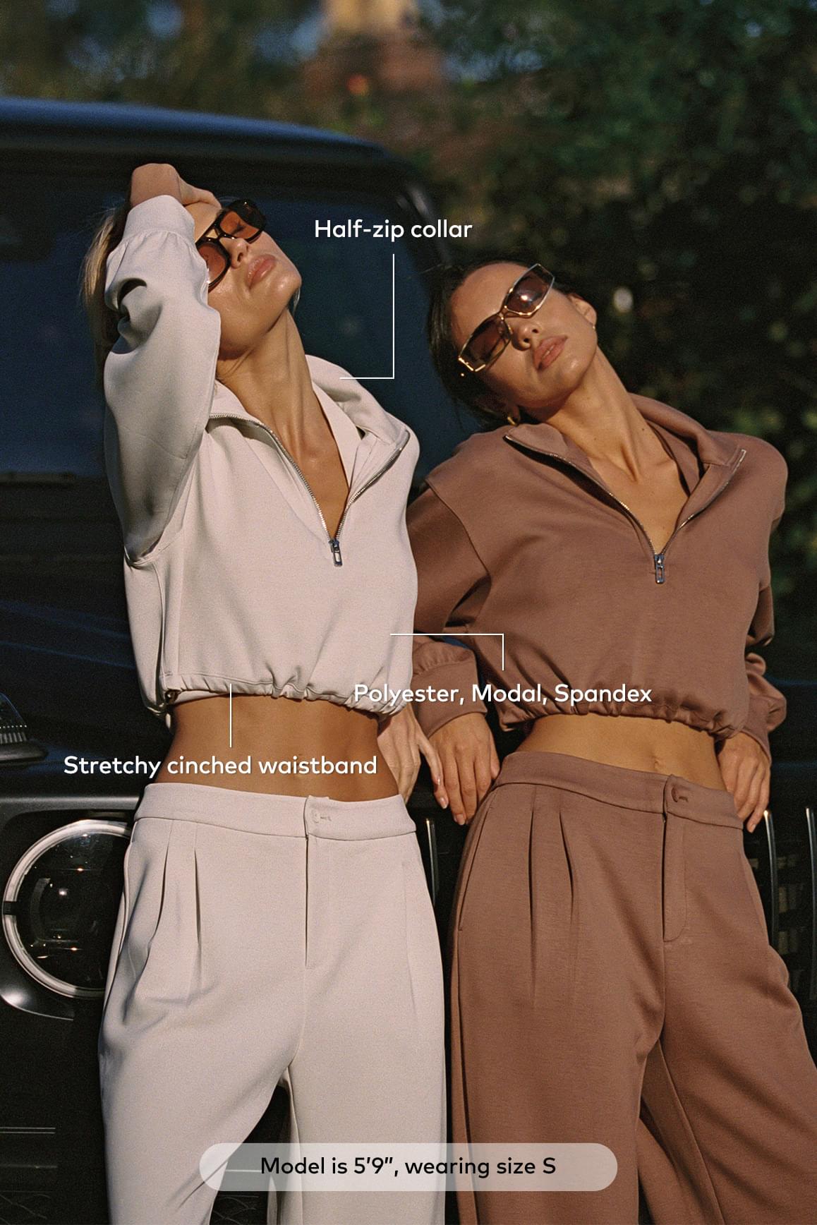 Serene Cropped Half-Zip Pullover