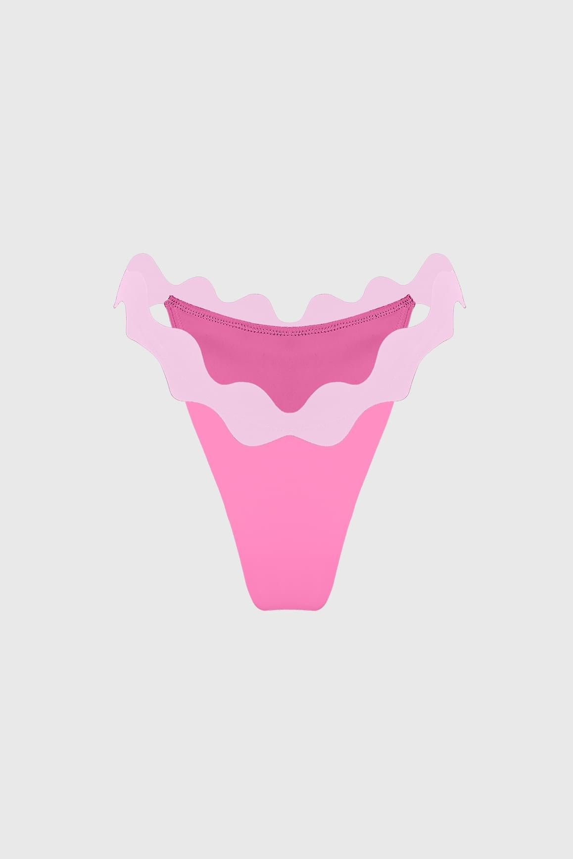 Riviera Scallop Contrast Bikini Bottom