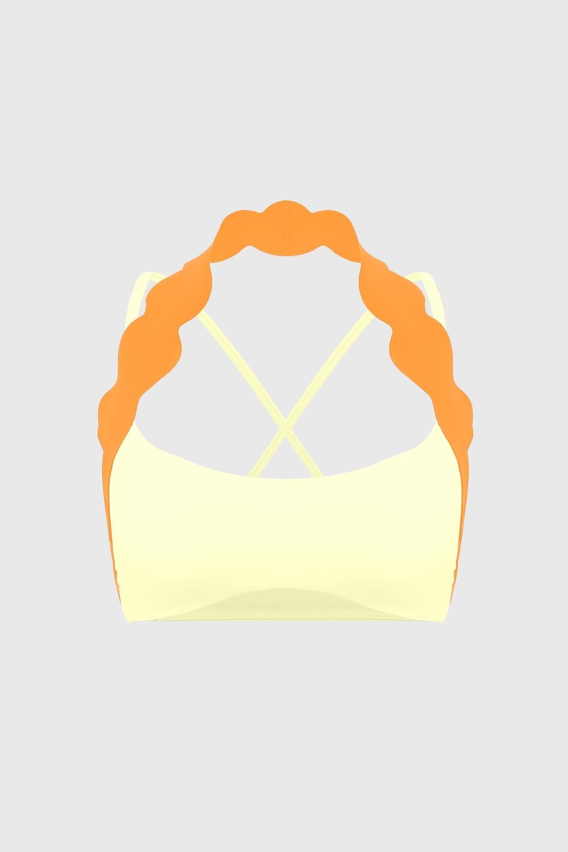 Scallop-Halter Contrast Bra