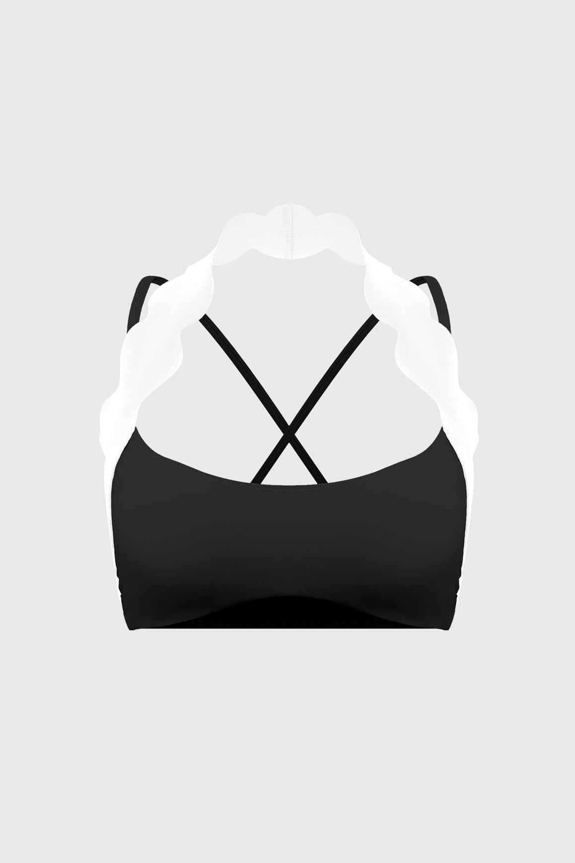 Scallop-Halter Contrast Bra