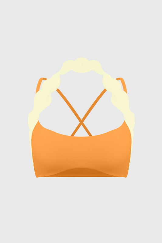 Scallop-Halter Contrast Bra