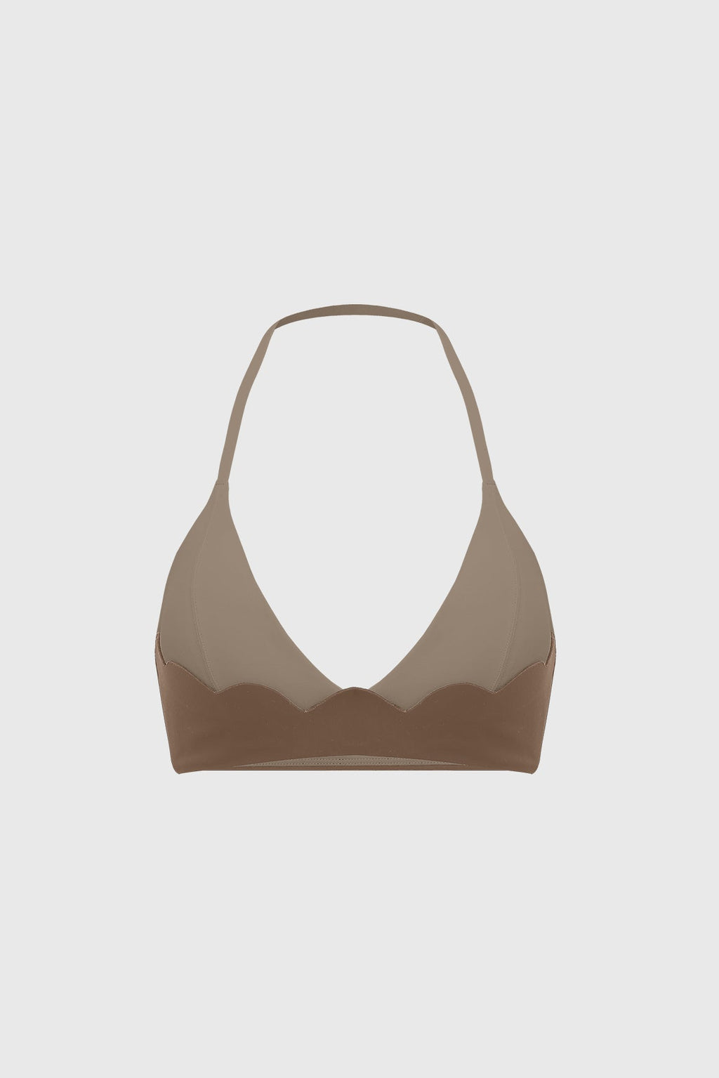 Riviera Scallop Contrast Halter Bra