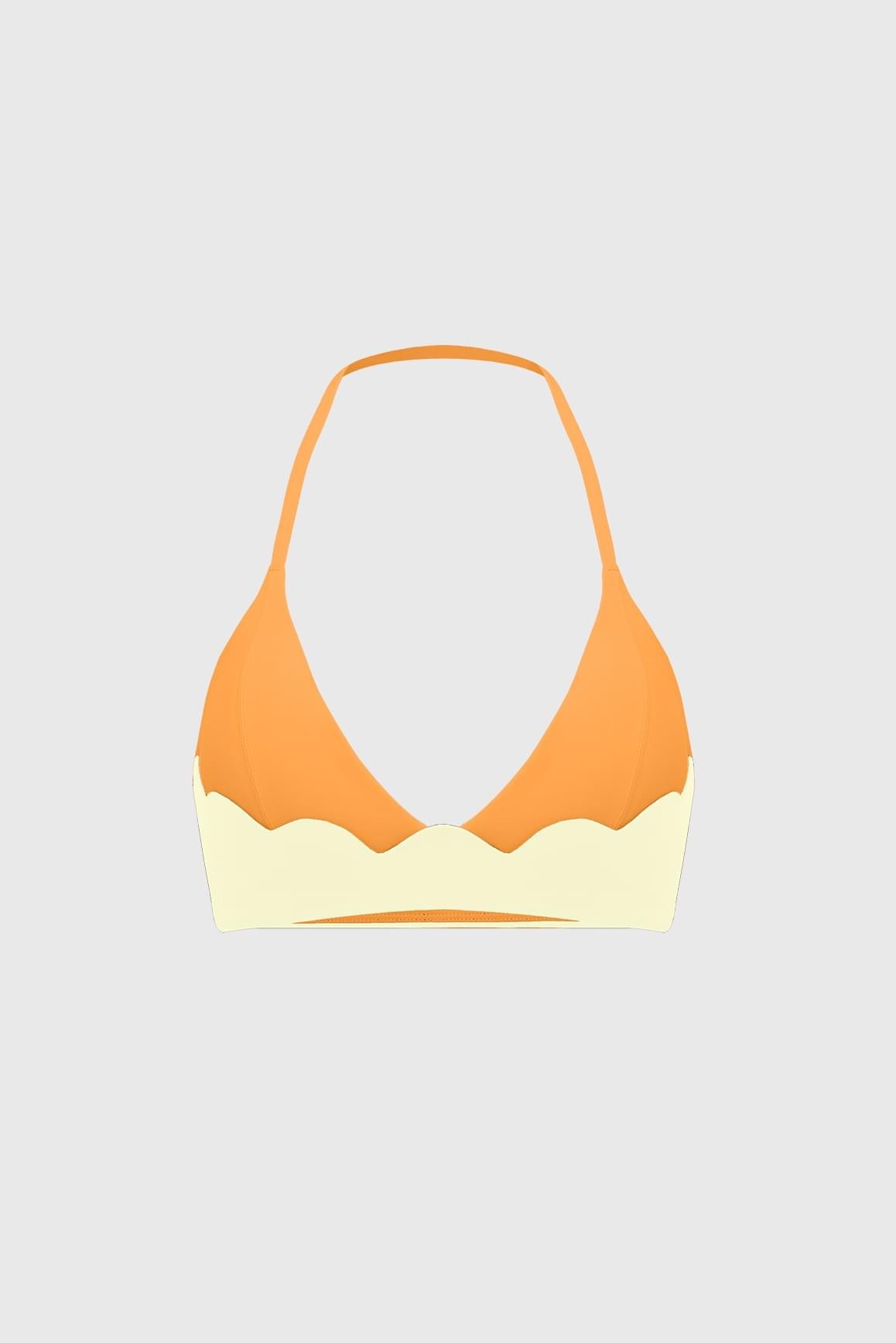 Riviera Scallop Contrast Halter Bra