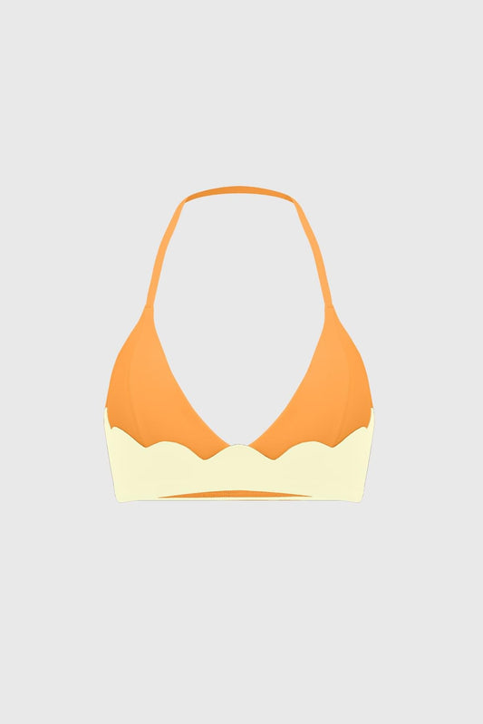 Riviera Scallop Contrast Halter Bra