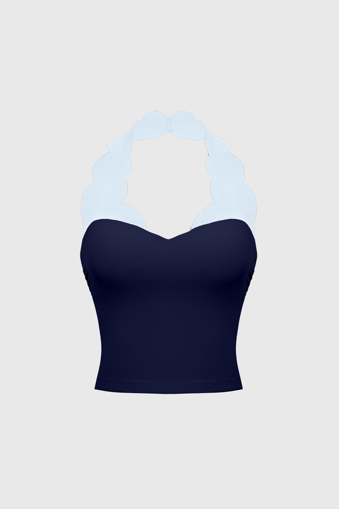 Riviera Scallop Contrast Halter Tank
