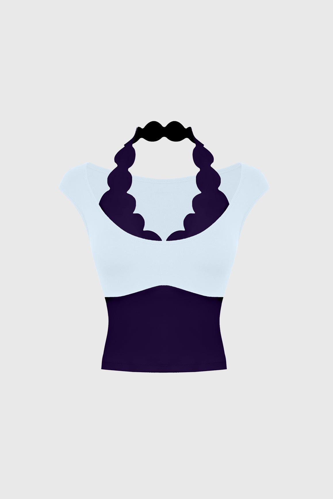 Scallop Contrast Halter Top