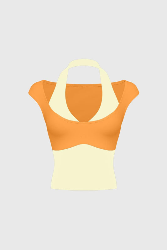 Halter Cap-Sleeve Top