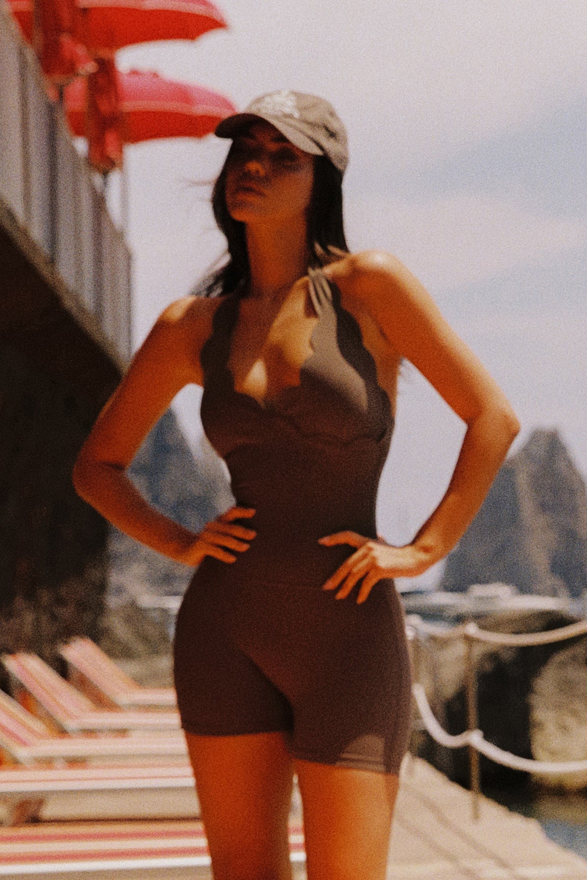 Scallop-Halter Hourglass Playsuit