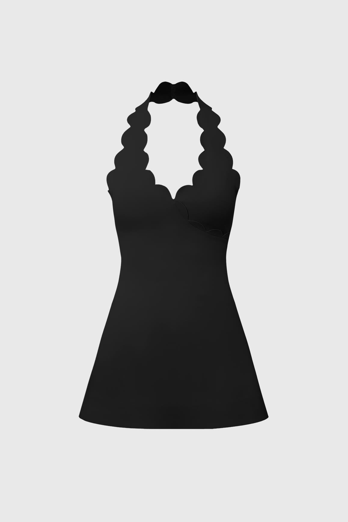 Riviera Scallop-Halter Dress