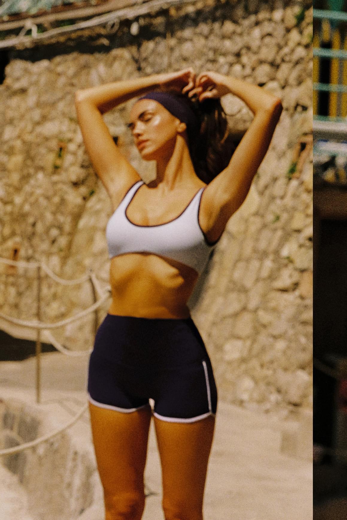 Vintage Contrast Piping Bra