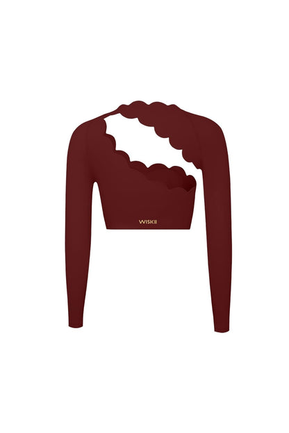 Asymmetrical Long Sleeve Crop Top