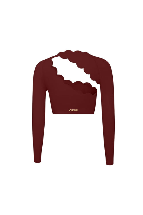 Asymmetrical Long Sleeve Crop Top