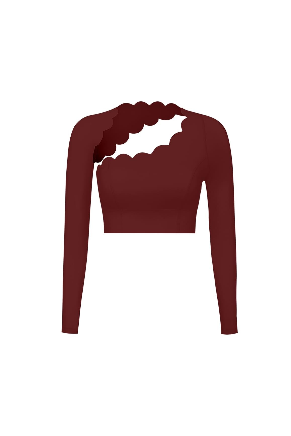 Asymmetrical Long Sleeve Crop Top