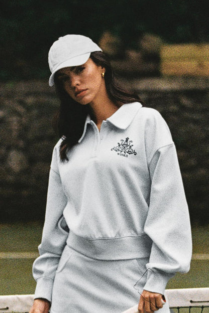 Polo Button Front Sweatshirt