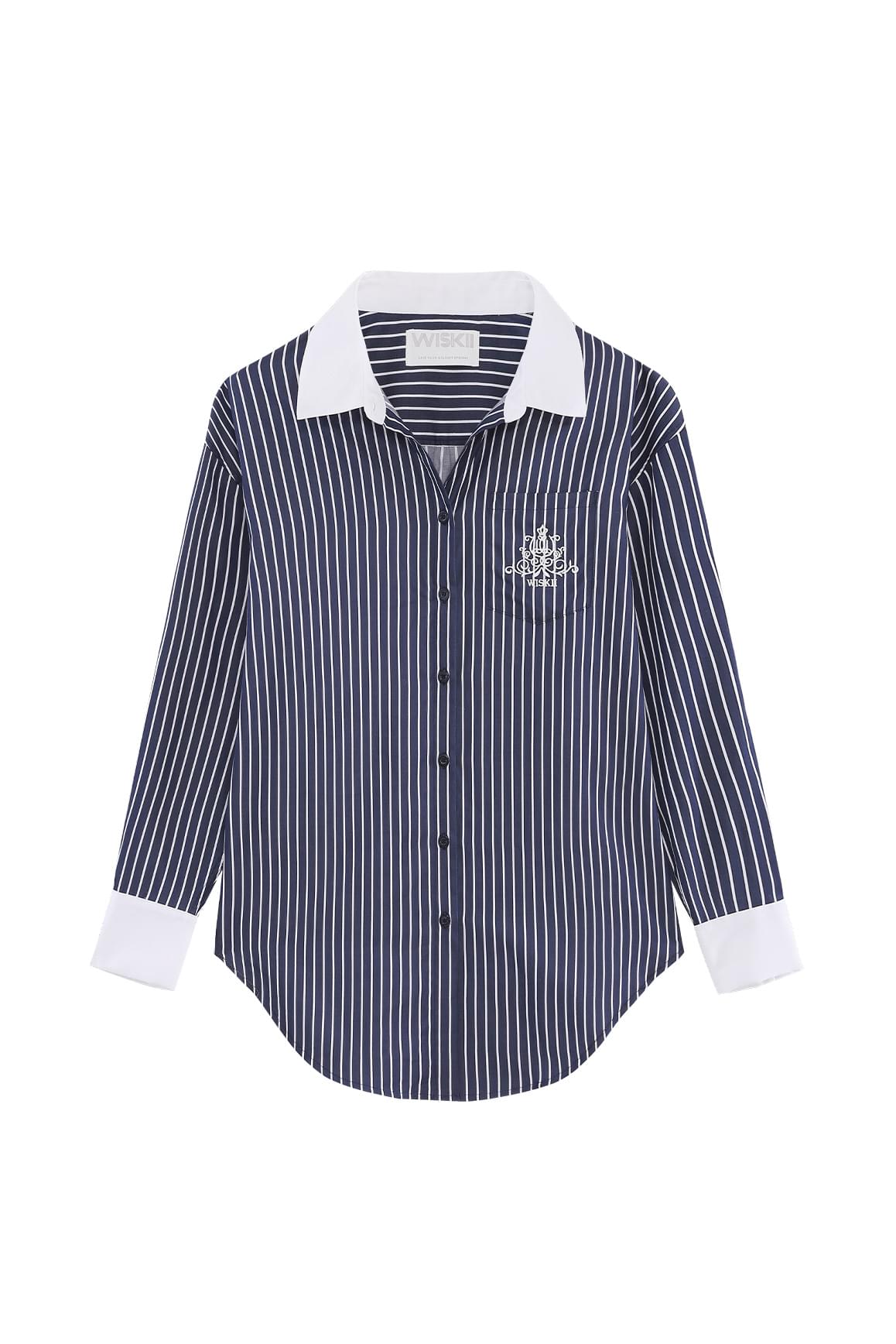 Stripe Button-Down Longline Shirt