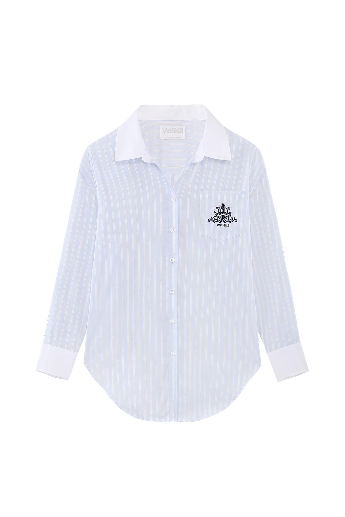 Stripe Button-Down Longline Shirt