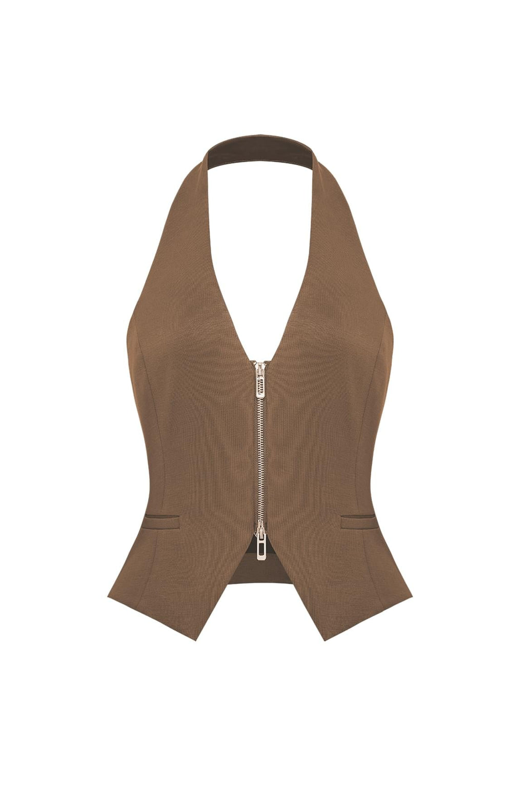 Mere Dual-Zip Halter Vest