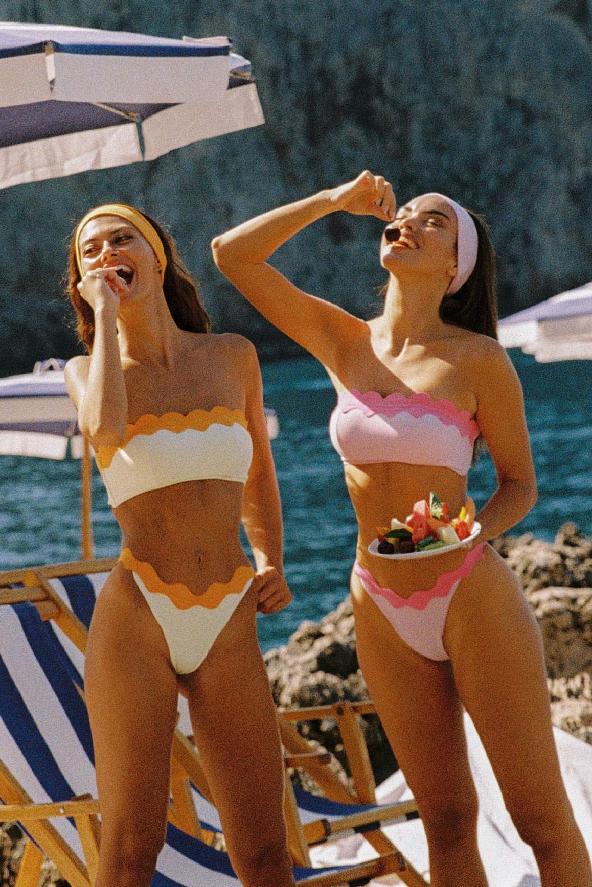 Riviera Scallop Contrast Bikini Bottom