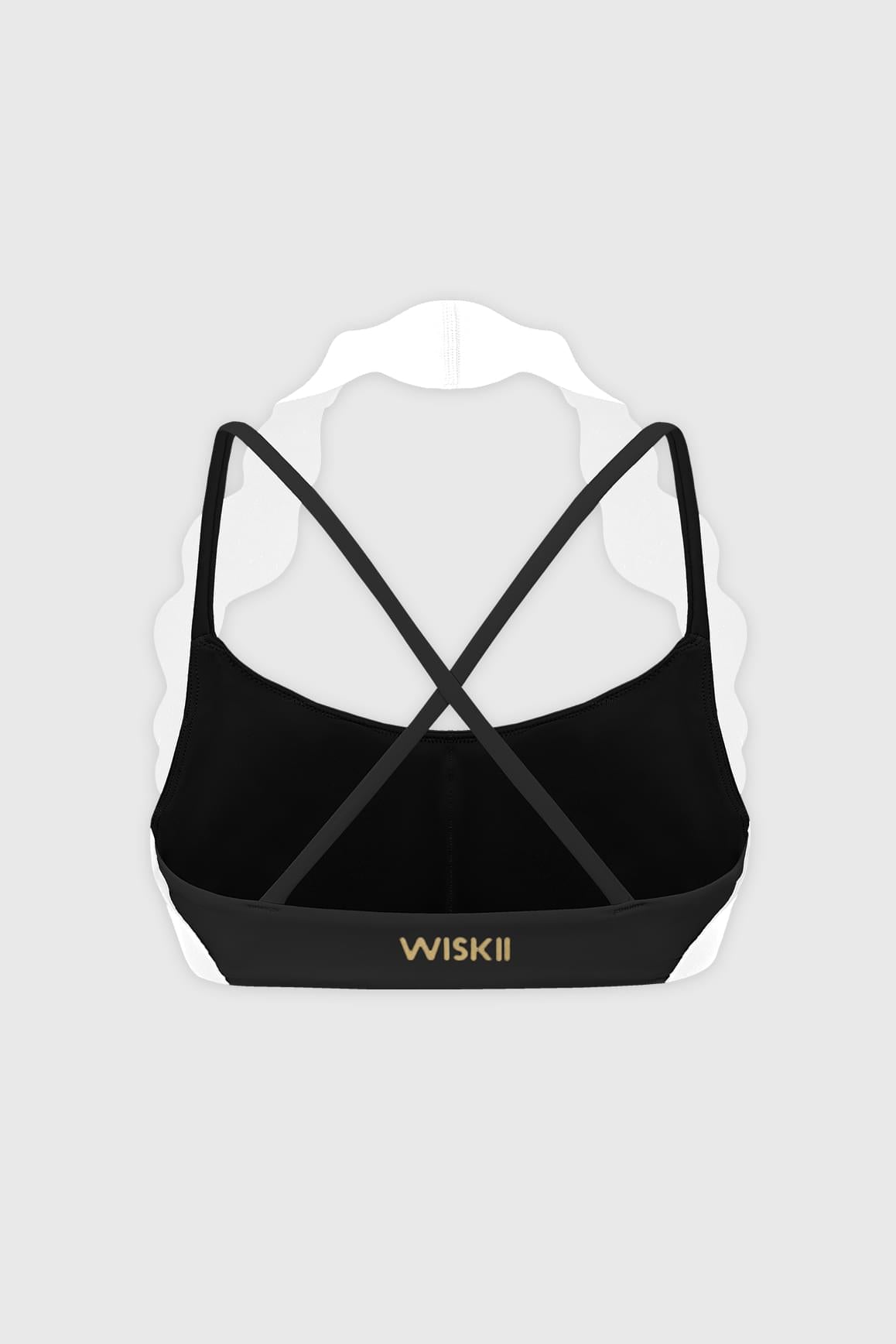 Scallop-Halter Contrast Bra