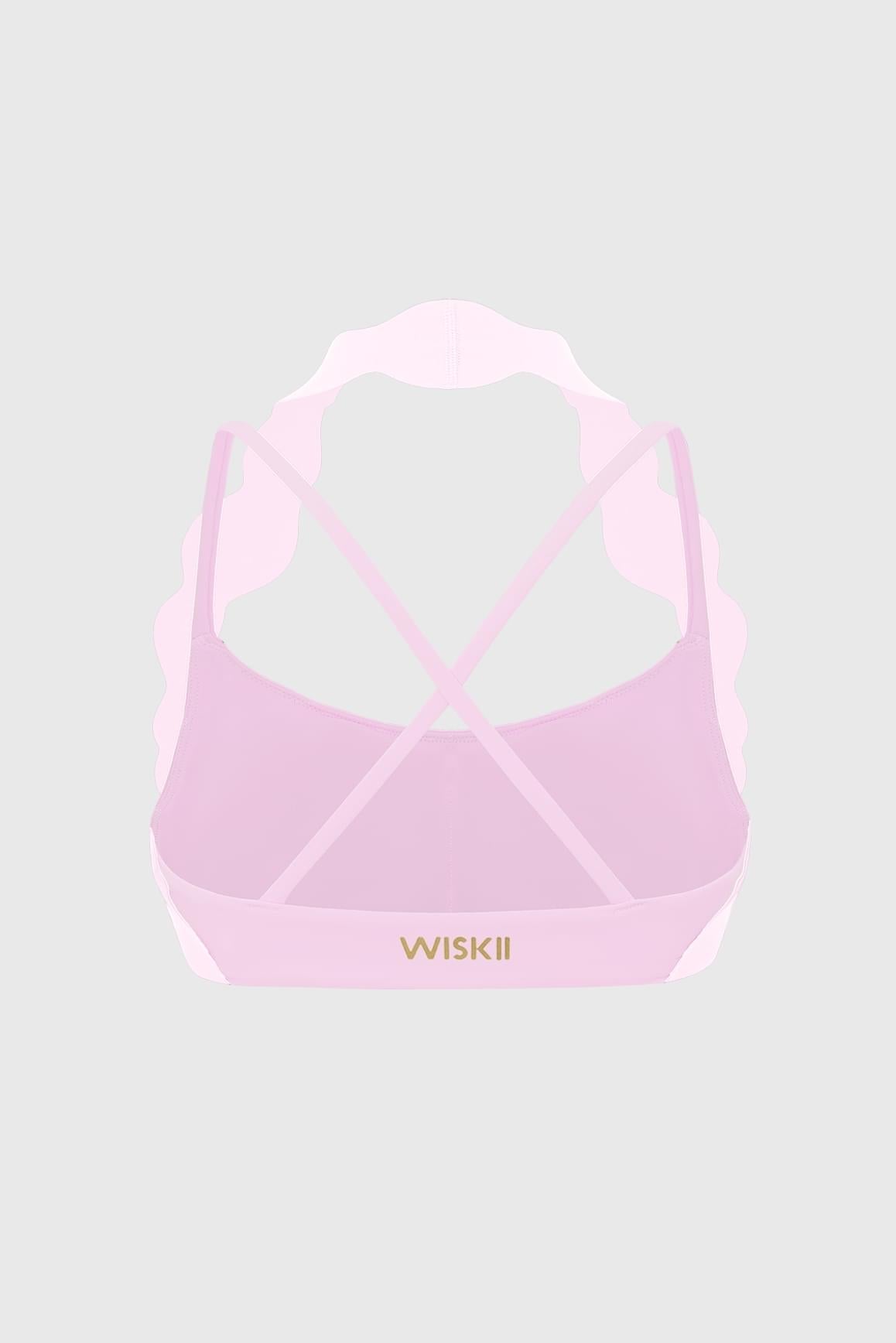Scallop-Halter Contrast Bra