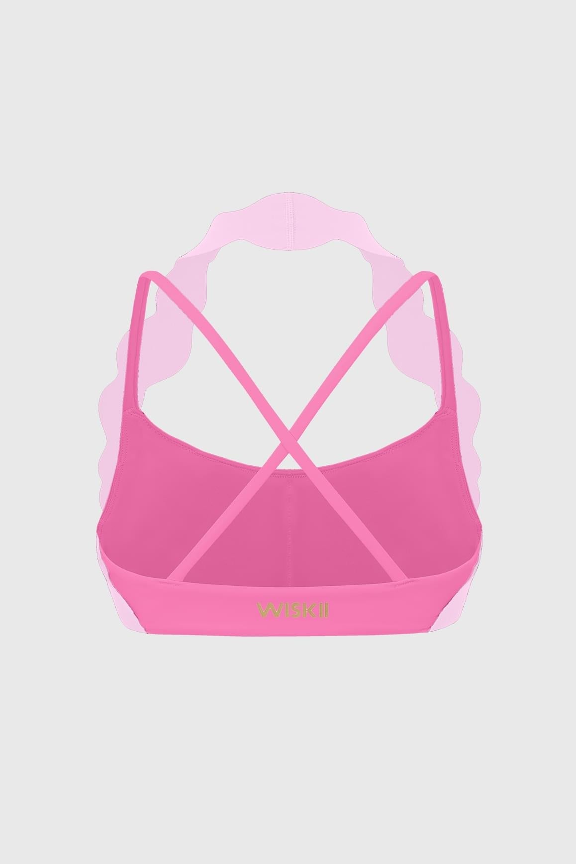 Scallop-Halter Contrast Bra