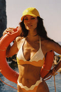 Riviera Scallop Contrast Halter Bra
