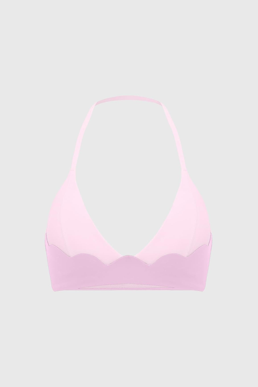 Riviera Scallop Contrast Halter Bra