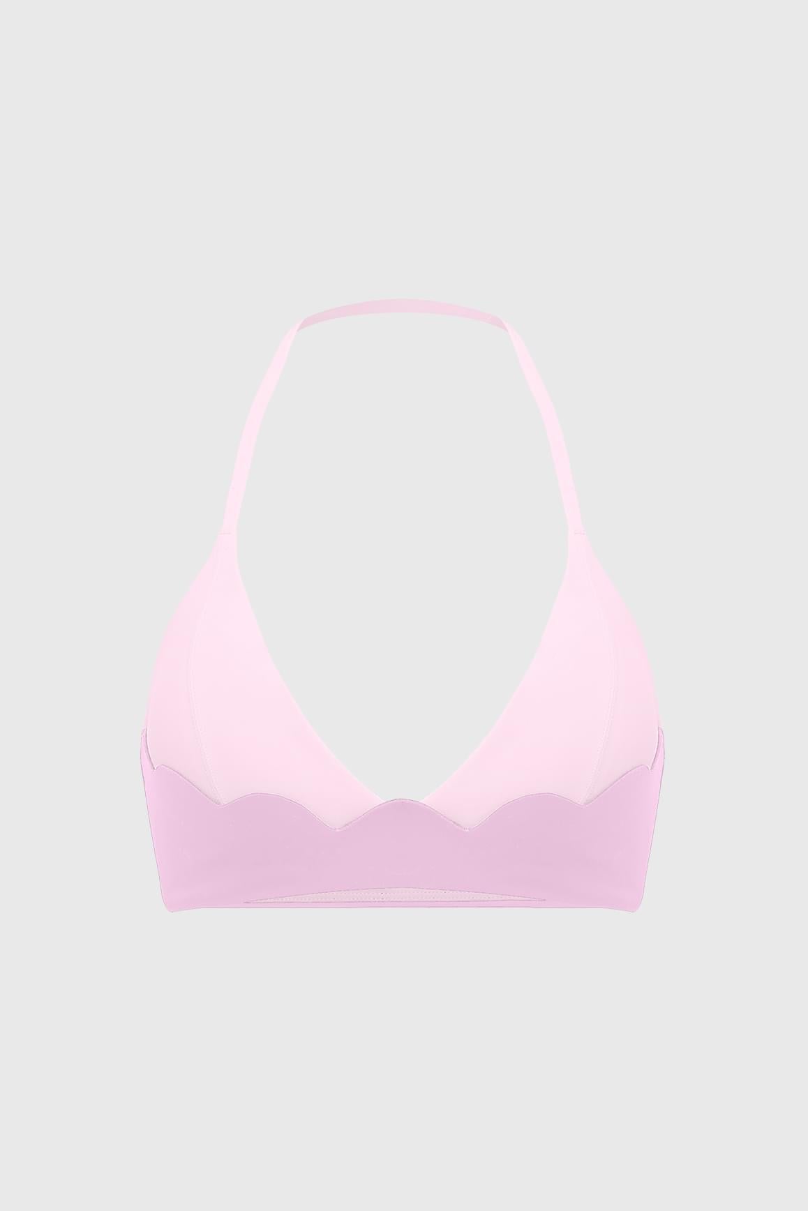Riviera Scallop Contrast Halter Bra