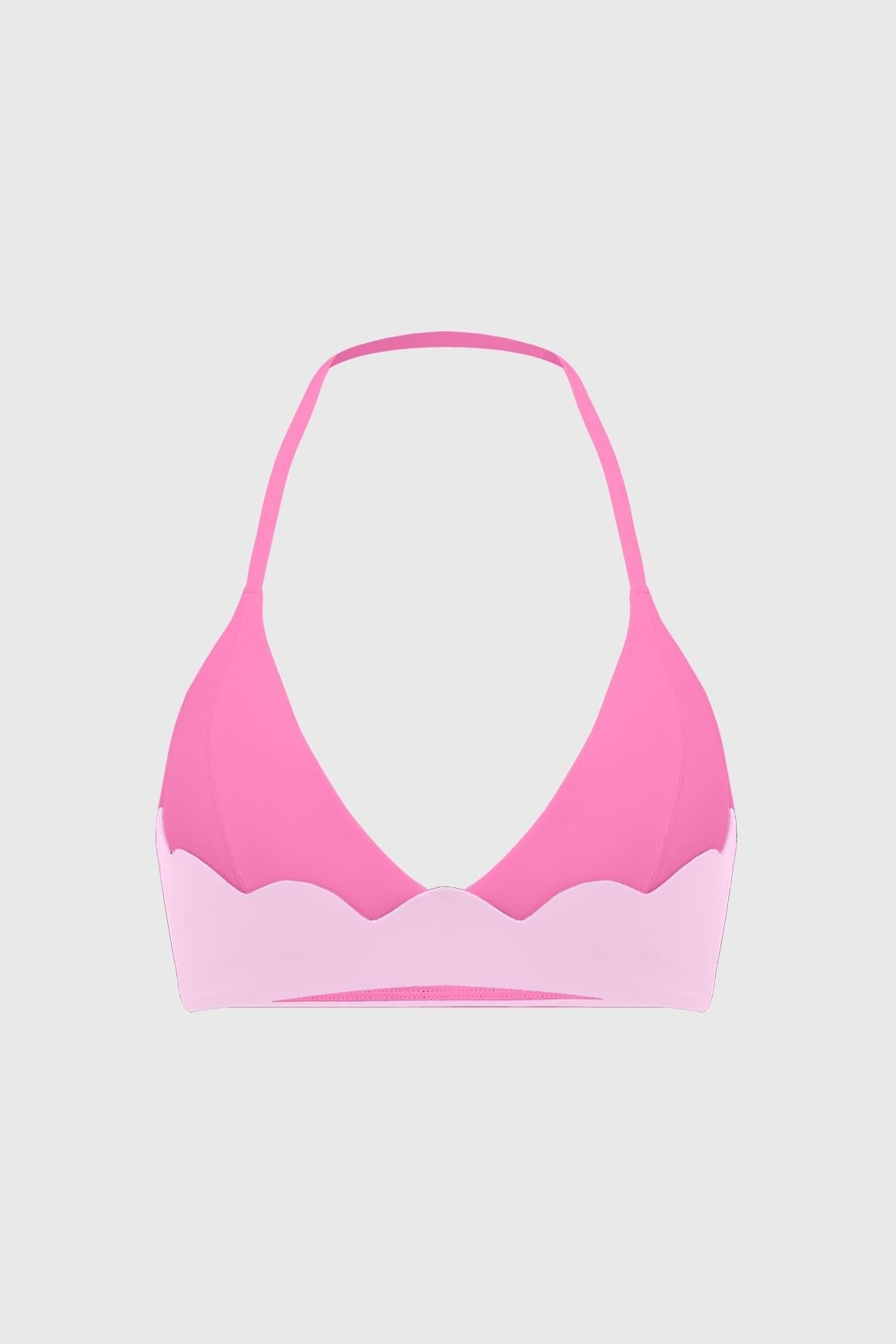 Riviera Scallop Contrast Halter Bra