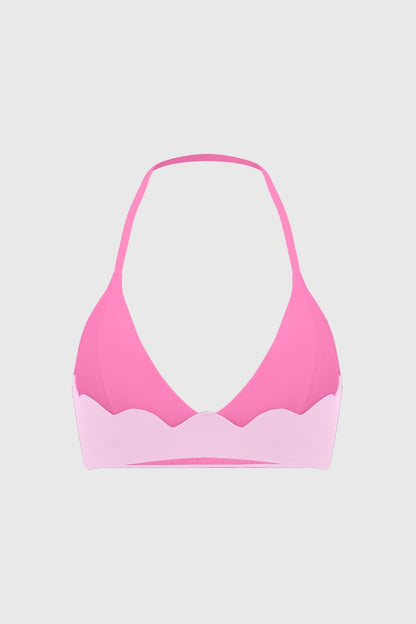 Riviera Scallop Contrast Halter Bra