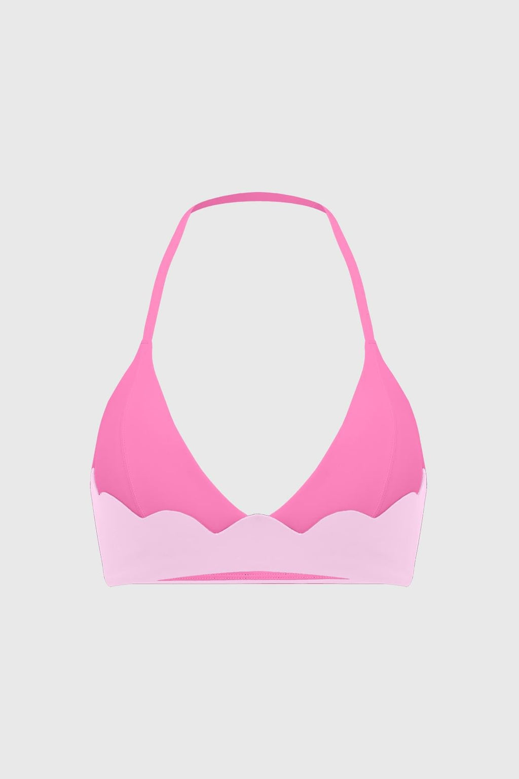 Riviera Scallop Contrast Halter Bra