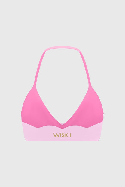 Riviera Scallop Contrast Halter Bra