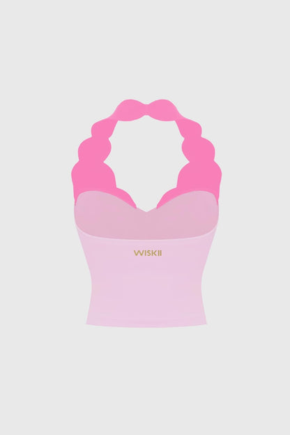 Riviera Scallop Contrast Halter Tank