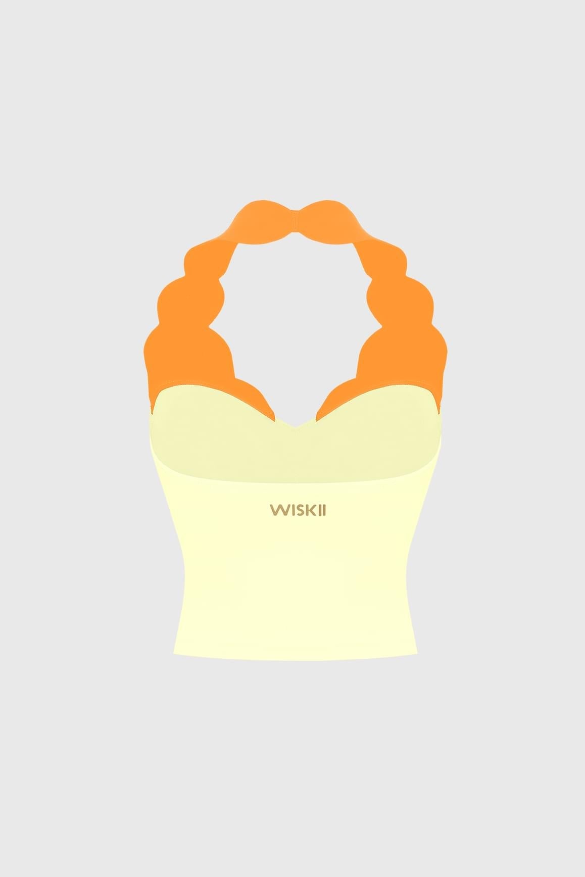 Riviera Scallop Contrast Halter Tank