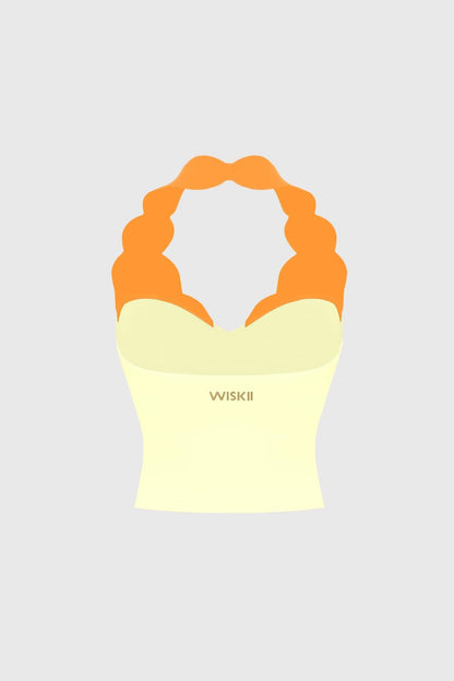 Riviera Scallop Contrast Halter Tank