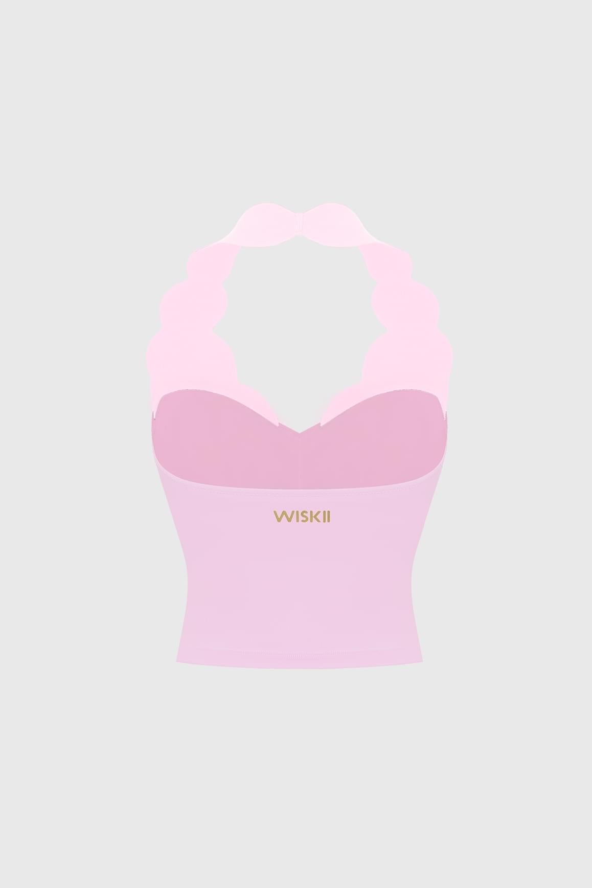 Riviera Scallop Contrast Halter Tank