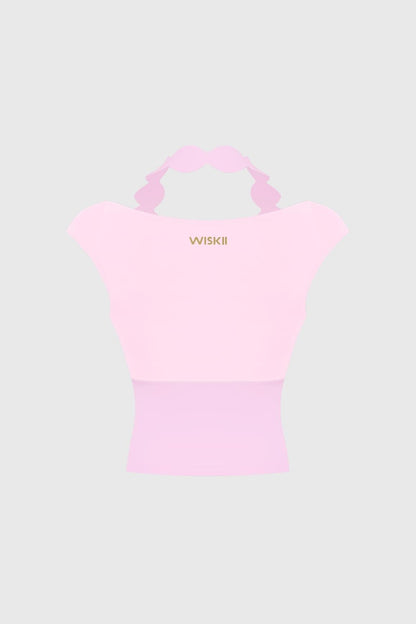 Scallop Contrast Halter Top