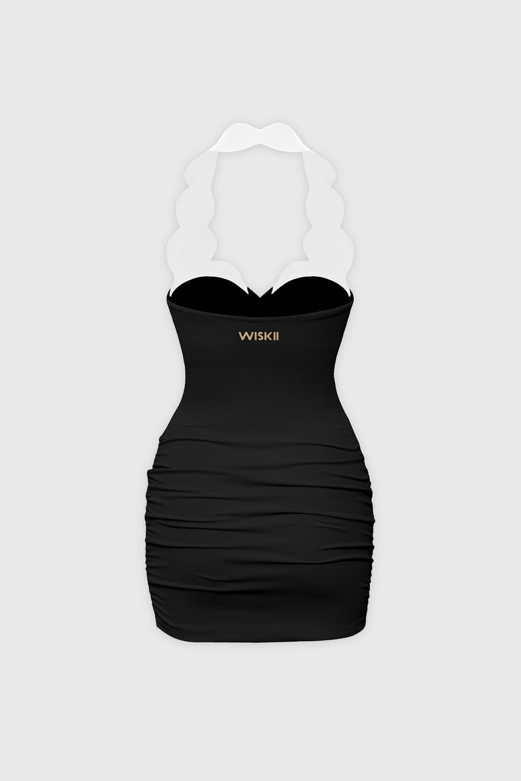 Riviera Scallop Contrast Halter Dress