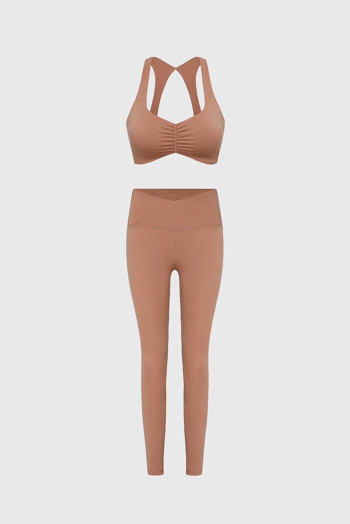 Wiskii Ruched Sports Bra & V-waist Yoga Legging