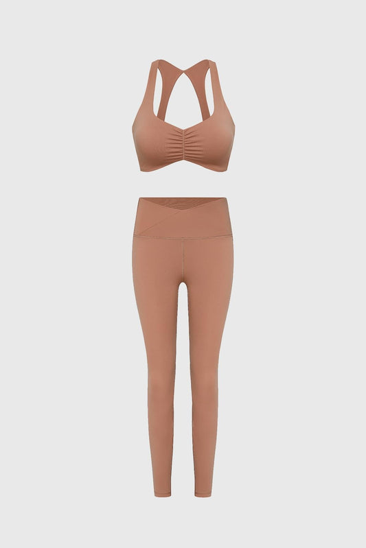 Wiskii Ruched Sports Bra & V-waist Yoga Legging