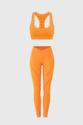 Racerback Laser Cut Sports Bra & V-waist Laser Cut Sports Legging