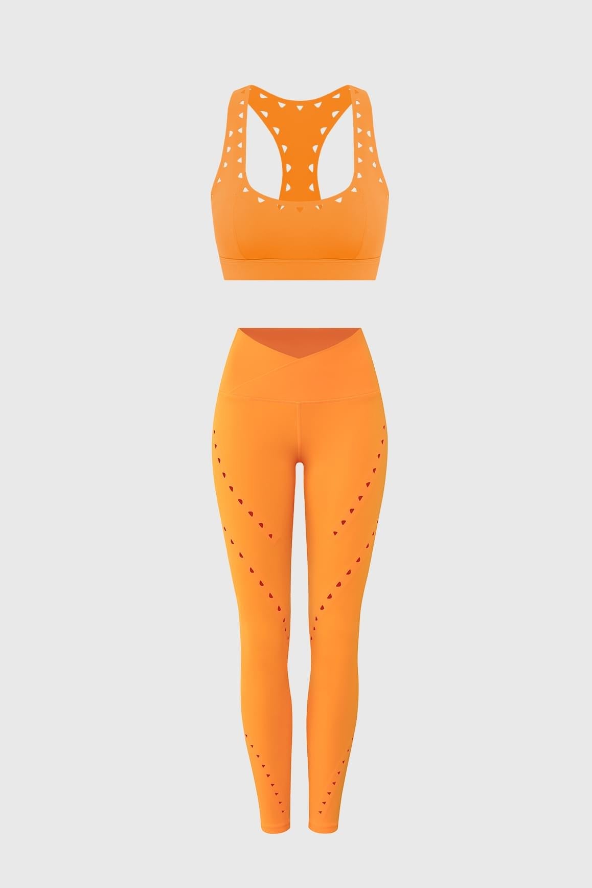 Racerback Laser Cut Sports Bra & V-waist Laser Cut Sports Legging