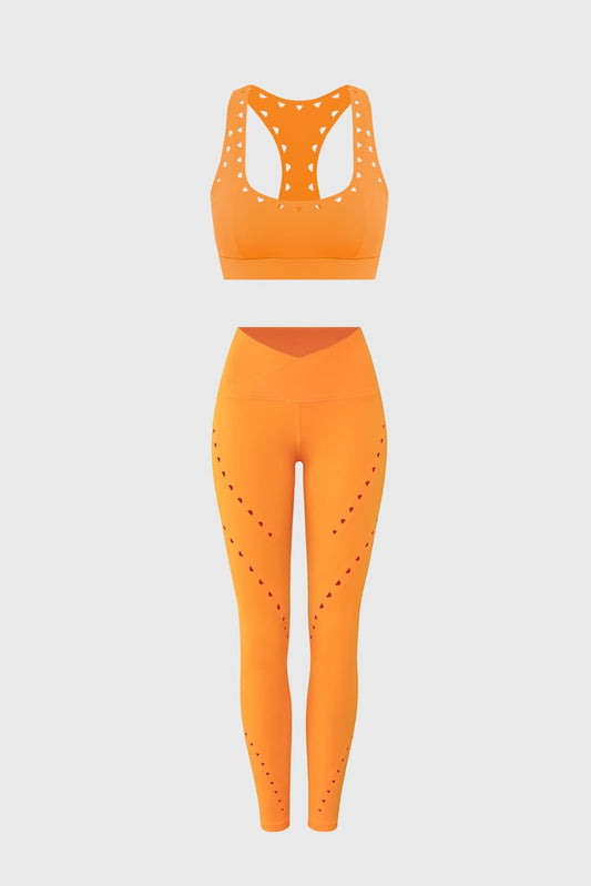 Racerback Laser Cut Sports Bra & V-waist Laser Cut Sports Legging