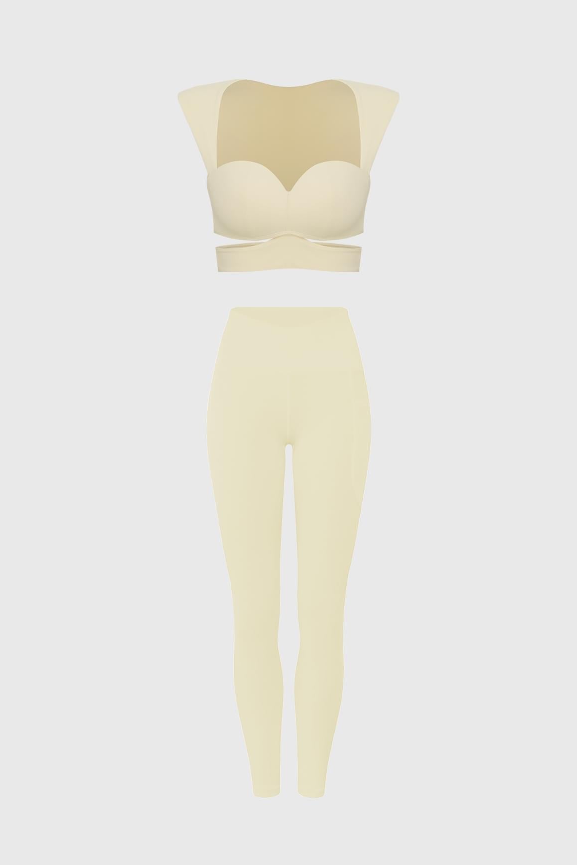 Elegant Corset Sports Bra & V-Waist Utility Legging